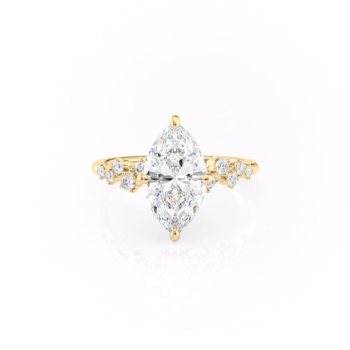 The Mia Set With A 2 Carat Marquise Lab Diamond