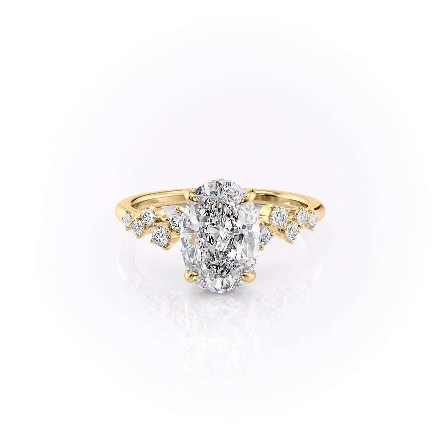 The Mia Set With A 2 Carat Oval Lab Diamond