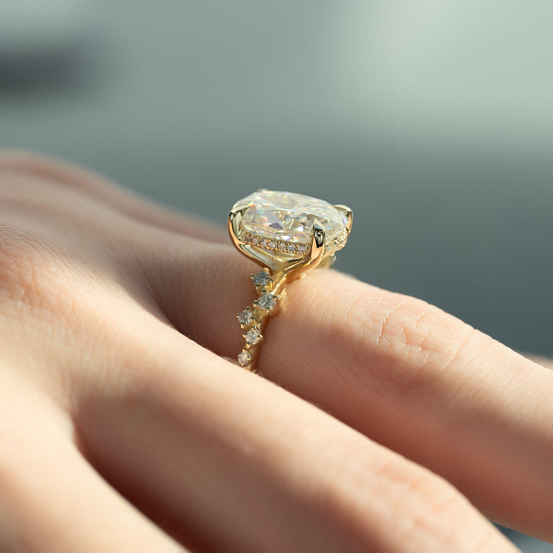 The Mia Set With A 2 Carat Oval Lab Diamond