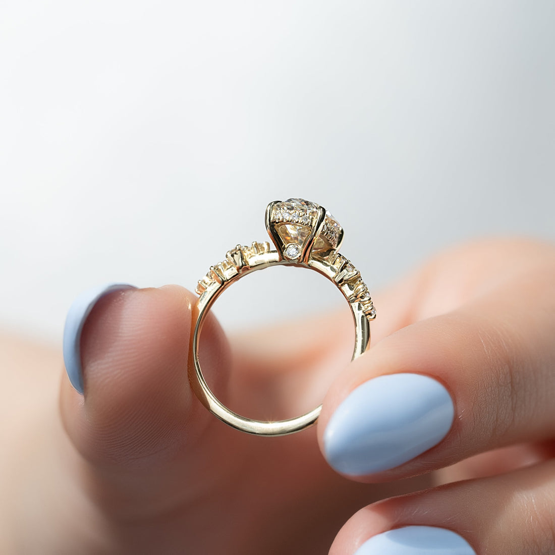 The Mia Set With A 2 Carat Oval Lab Diamond