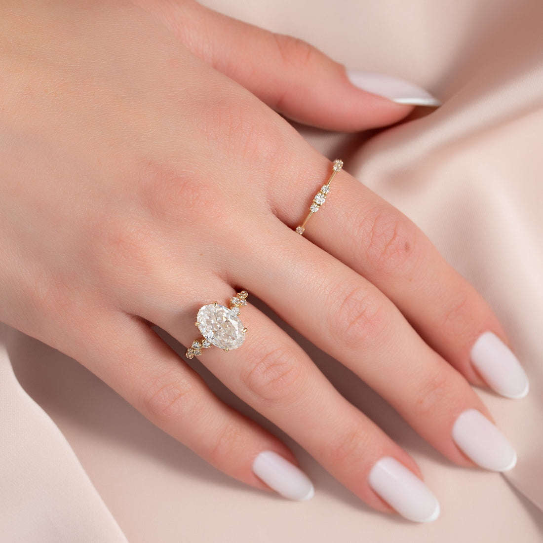 The Mia Set With A 2 Carat Oval Lab Diamond