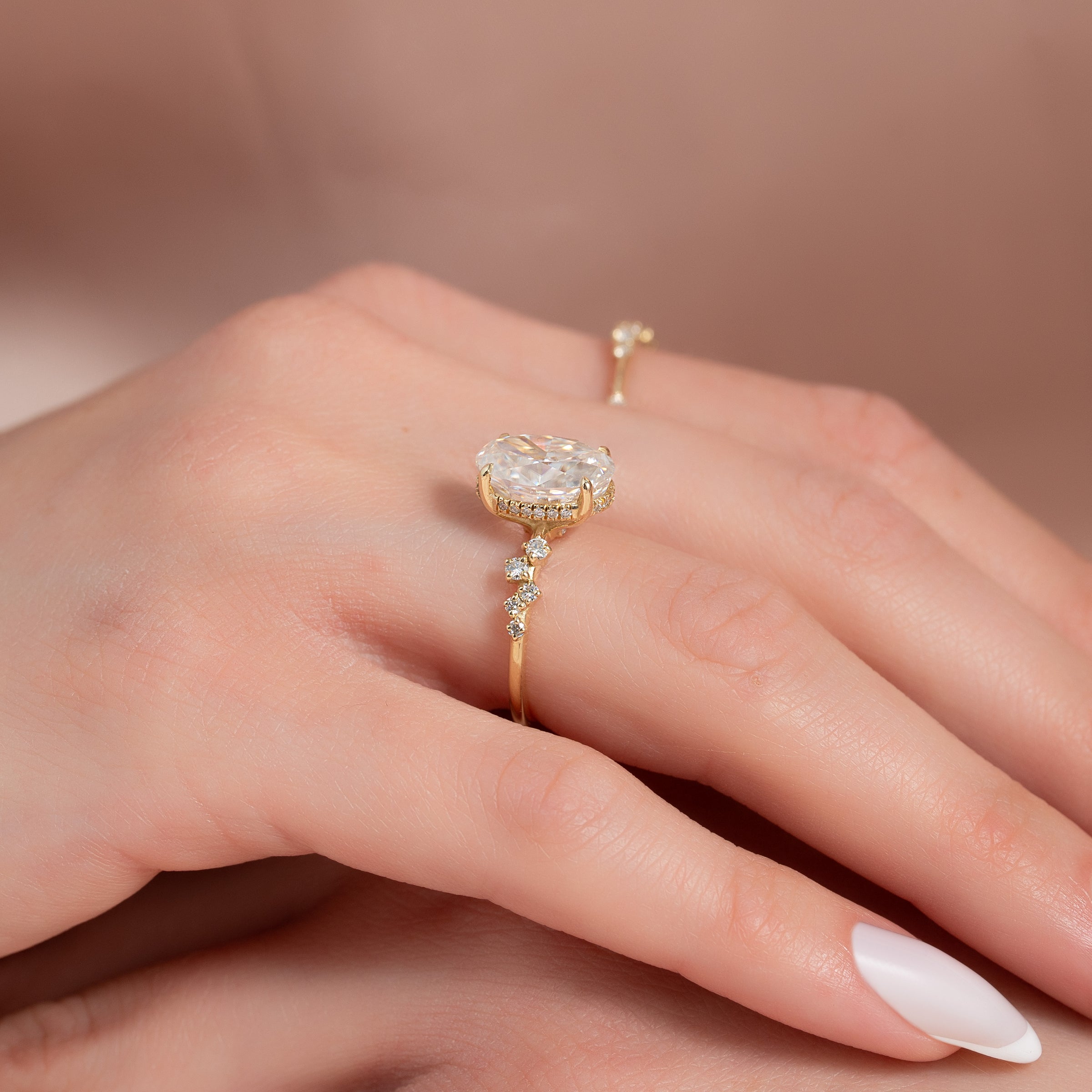 The Mia Set With A 2 Carat Oval Lab Diamond