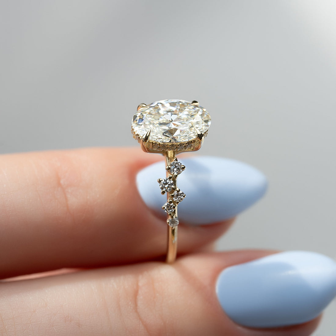 The Mia Set With A 2 Carat Oval Lab Diamond