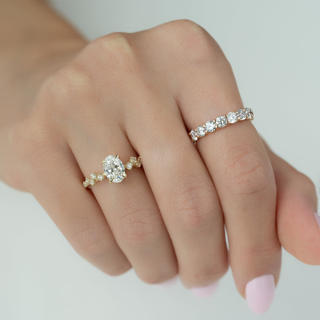 The Mia Set With A 2 Carat Oval Lab Diamond
