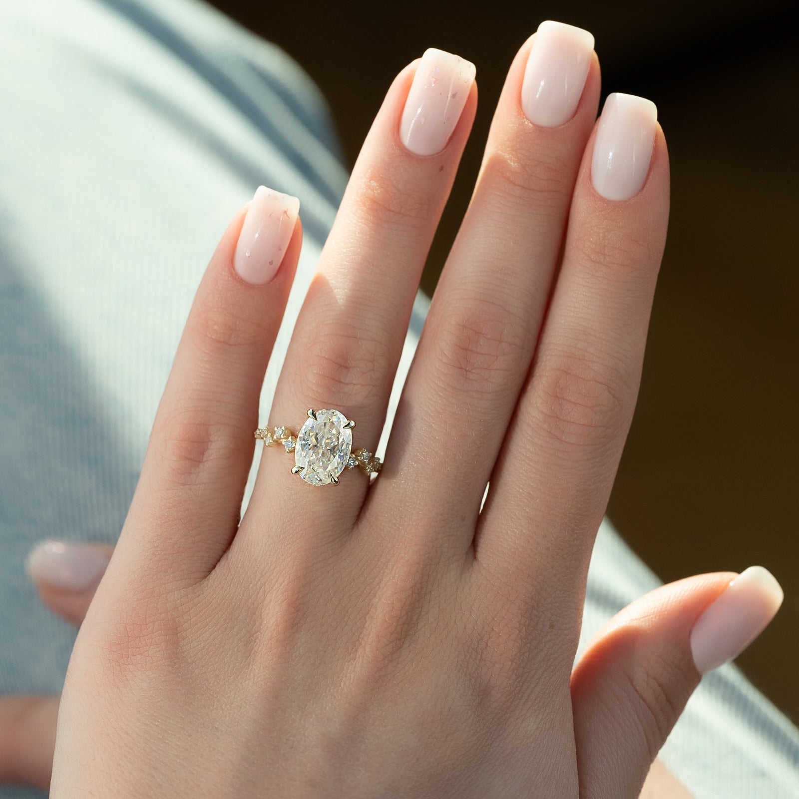 The Mia Set With A 2 Carat Oval Lab Diamond