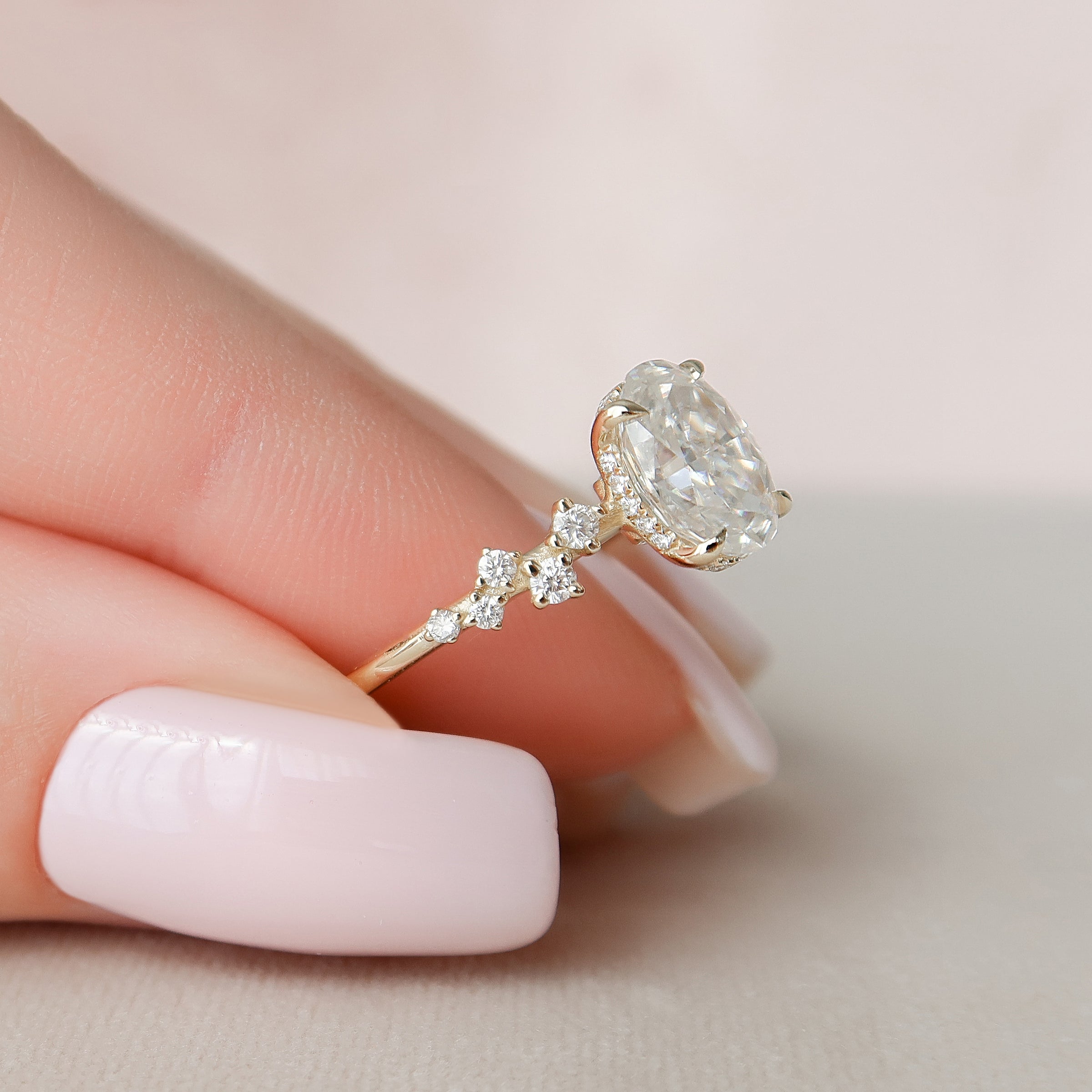 The Mia Set With A 2 Carat Oval Lab Diamond