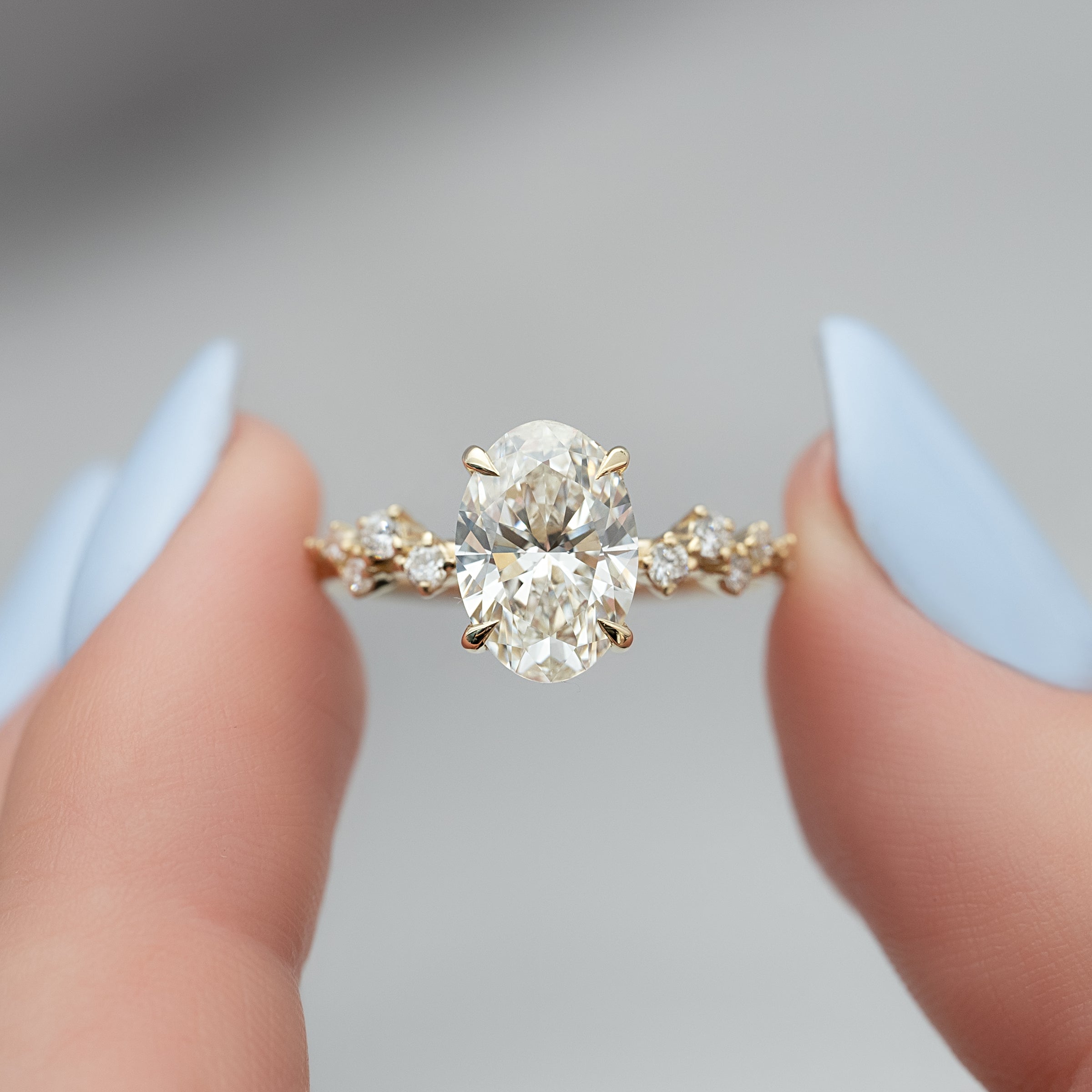 The Mia Set With A 2 Carat Oval Lab Diamond