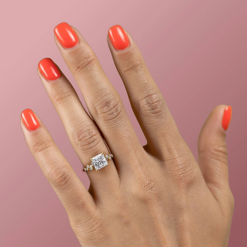 The Mia Set With A 2 Carat Princess Lab Diamond