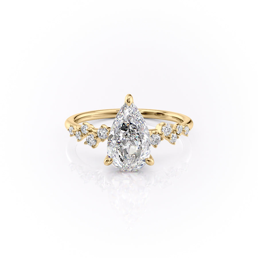 The Mia Set With A 2 Carat Pear Lab Diamond