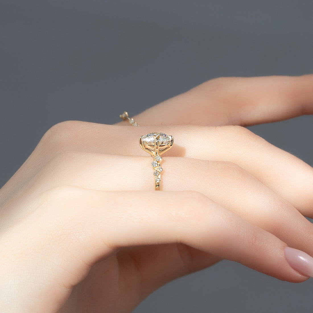 The Mia Set With A 2 Carat Round Lab Diamond