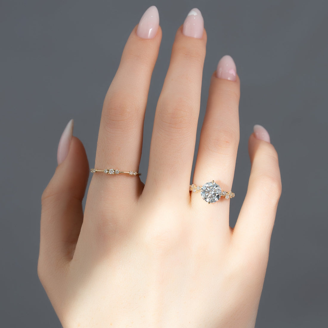 The Mia Set With A 2 Carat Round Lab Diamond