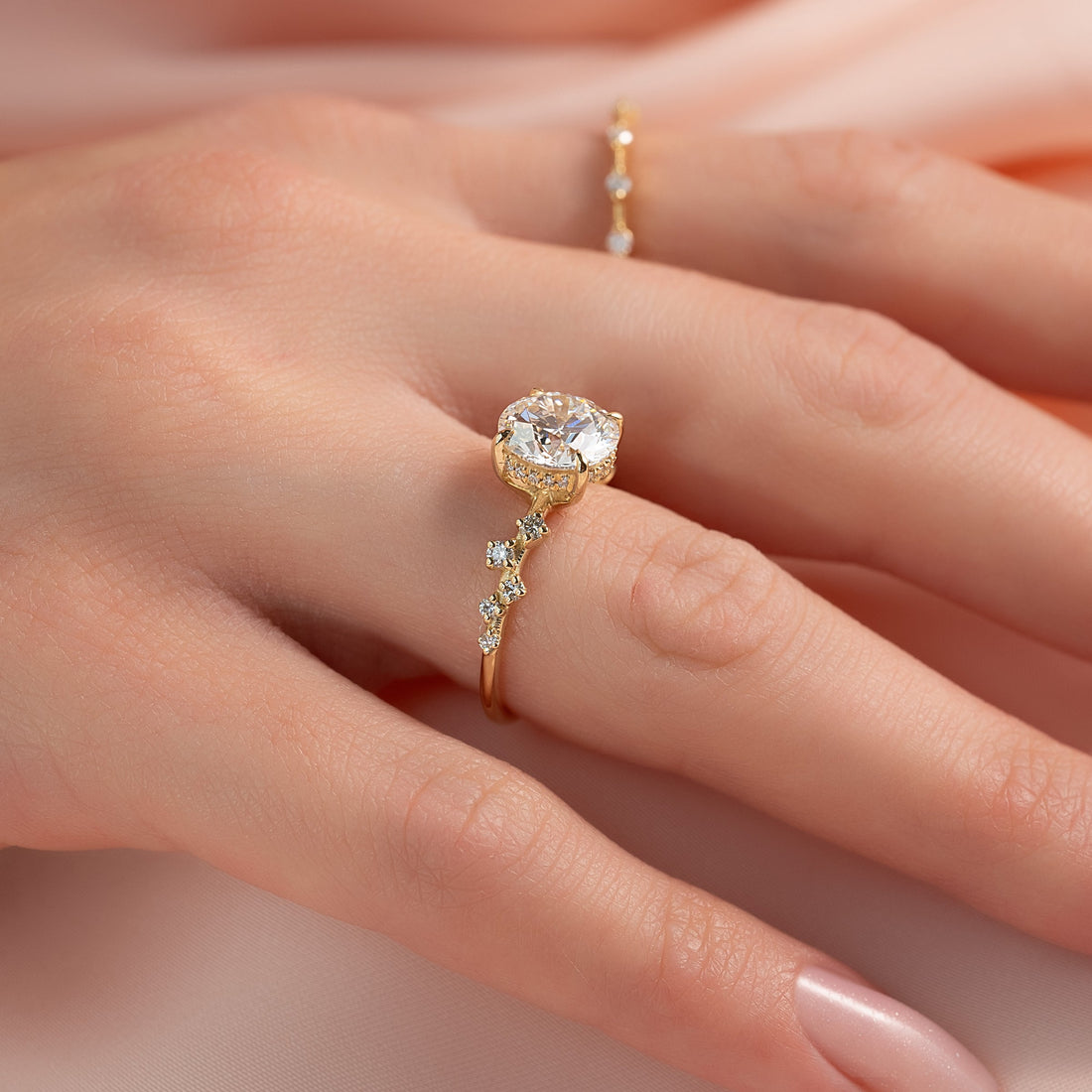 The Mia Set With A 2 Carat Round Lab Diamond