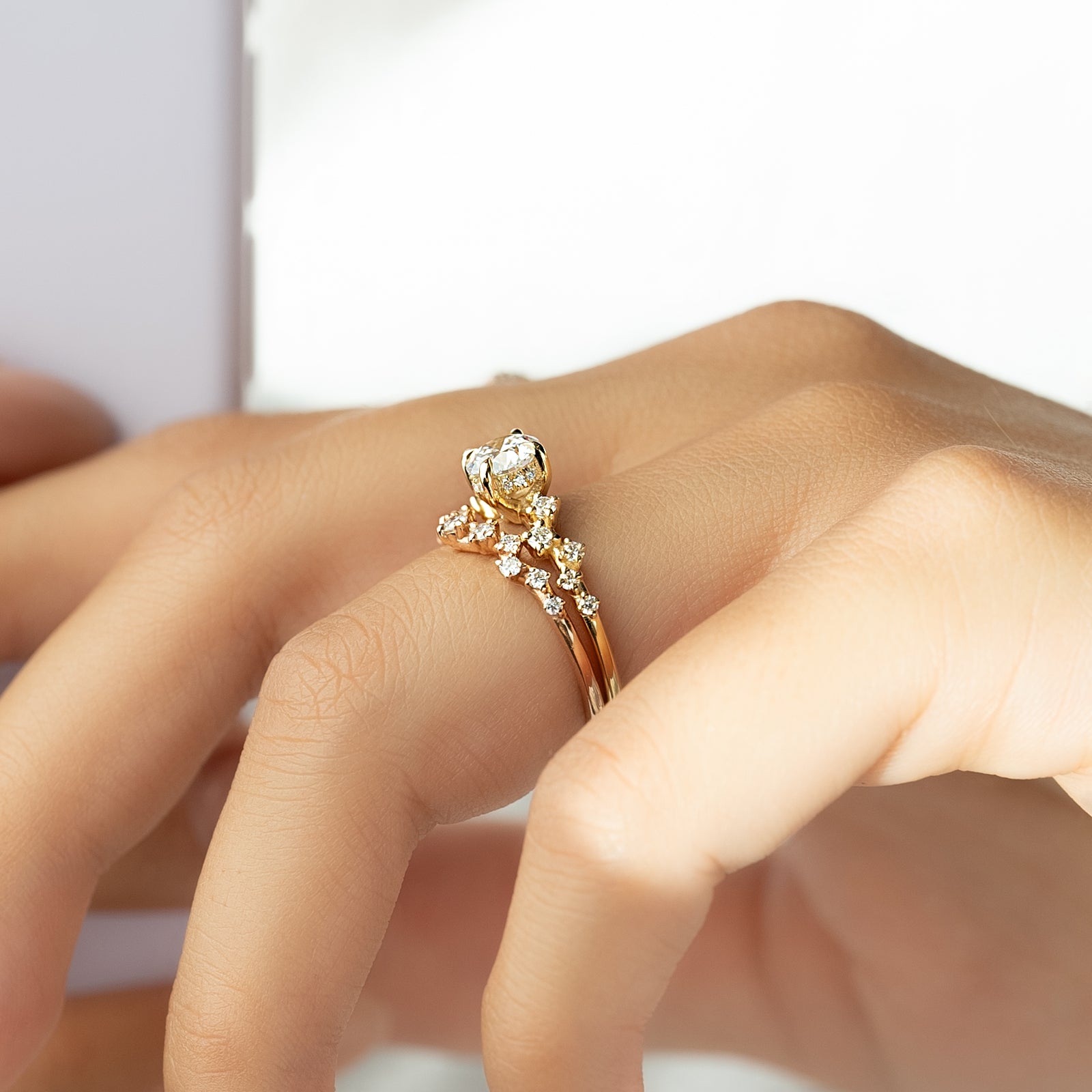 The Mia Set With A 2 Carat Round Lab Diamond