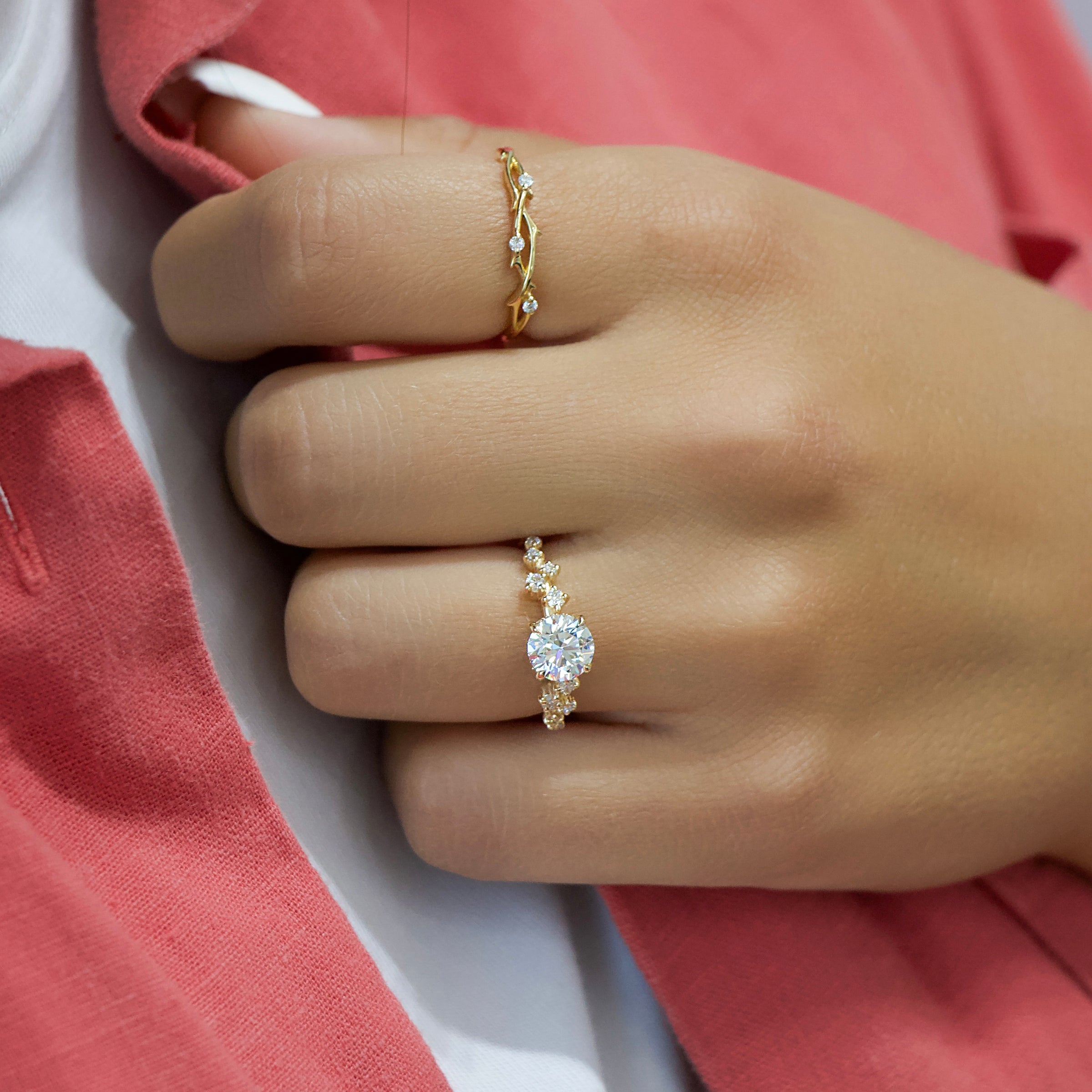The Mia Set With A 2 Carat Round Lab Diamond