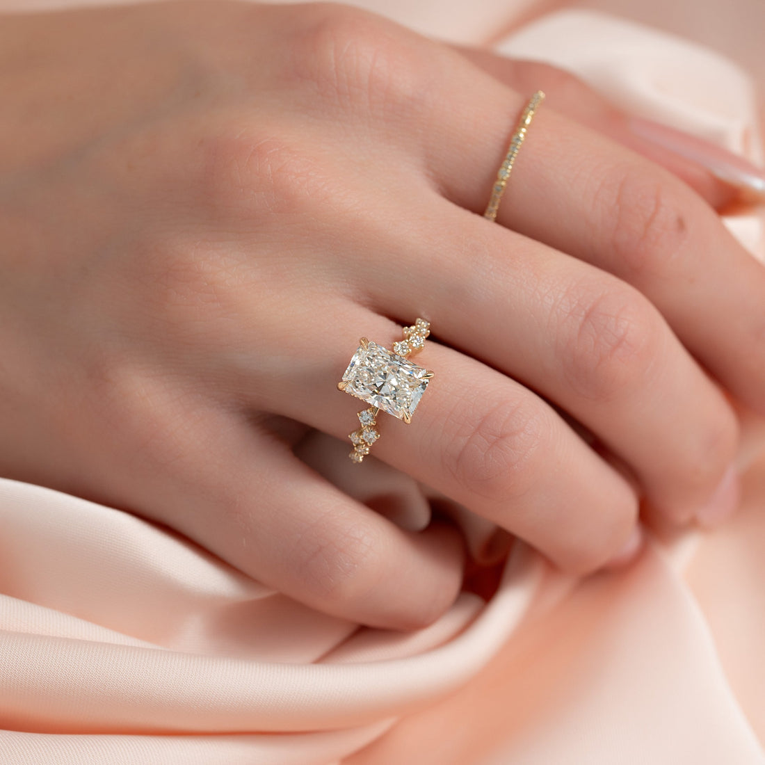 The Mia Set With A 2 Carat Radiant Lab Diamond
