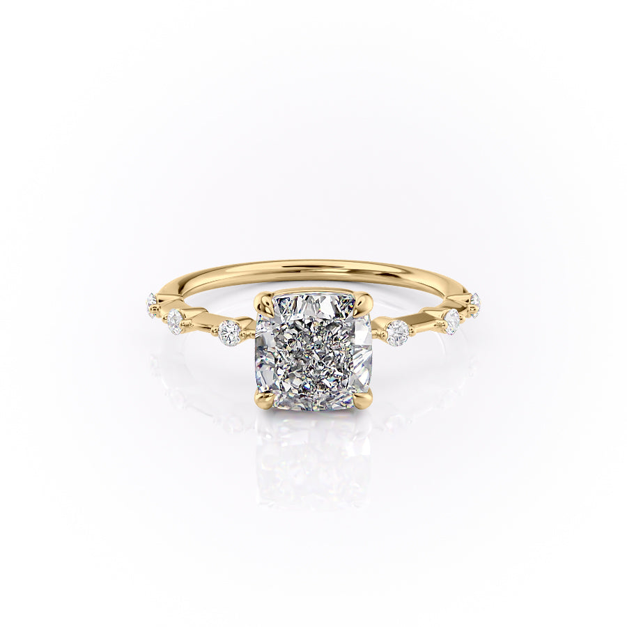 The Penelope Set With A 2 Carat Cushion Lab Diamond