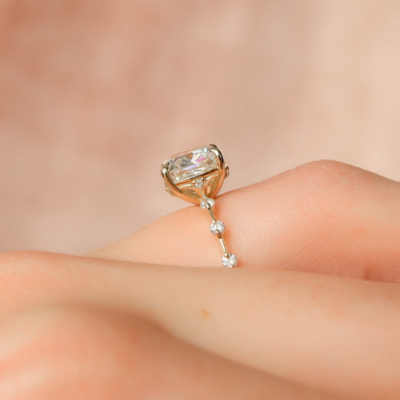 The Penelope Set With A 2 Carat Cushion Lab Diamond