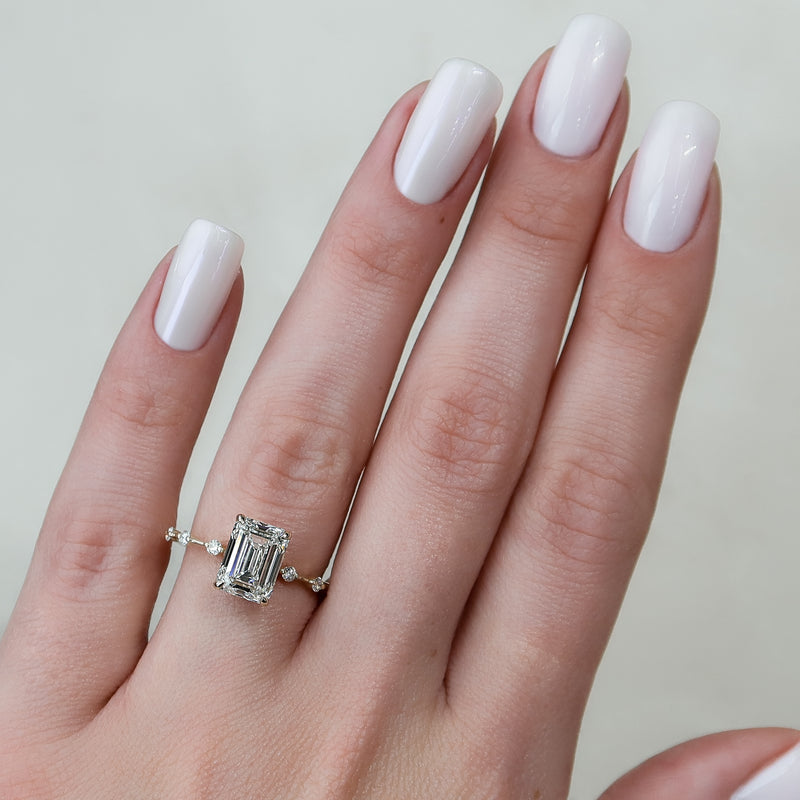 The Penelope Set With A 2 Carat Emerald Lab Diamond