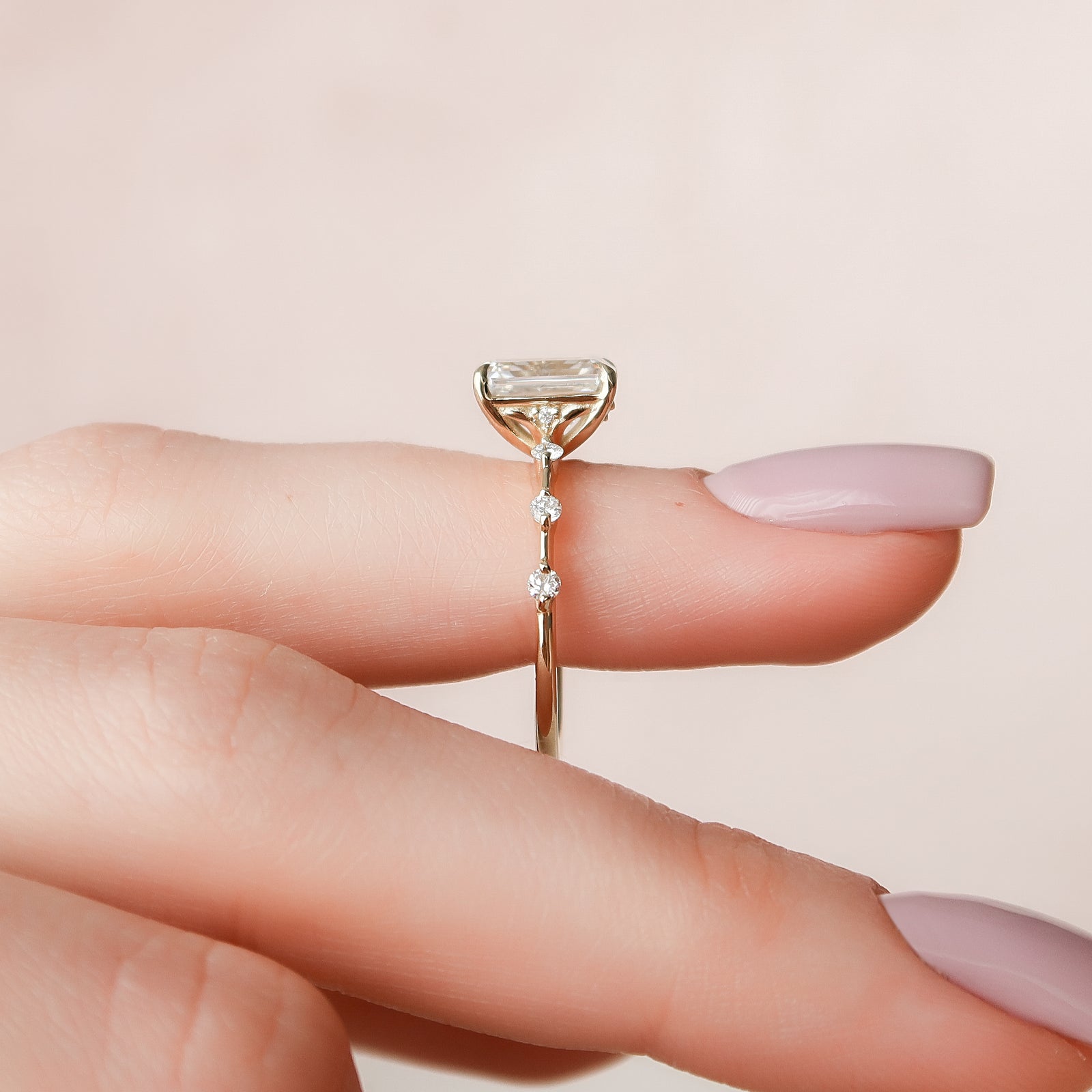 The Penelope Set With A 2 Carat Emerald Lab Diamond