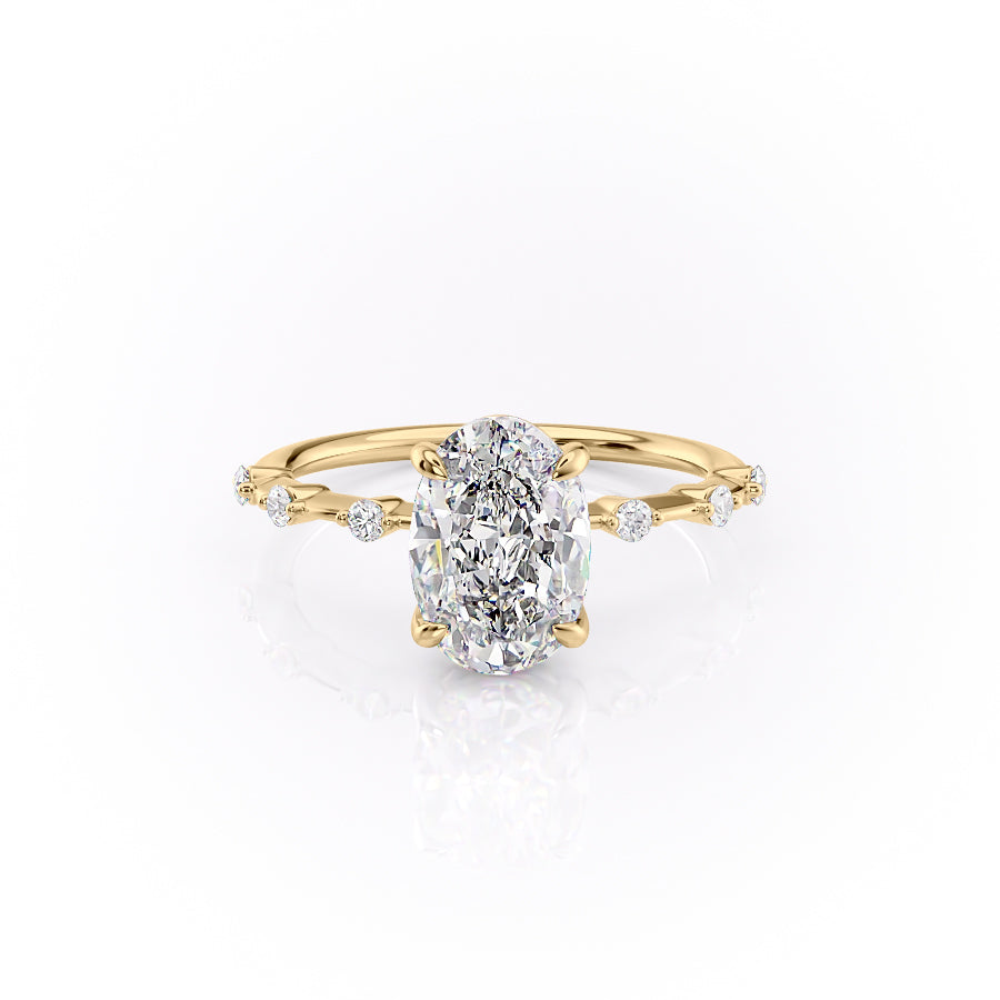 The Penelope Set With A 2 Carat Oval Lab Diamond