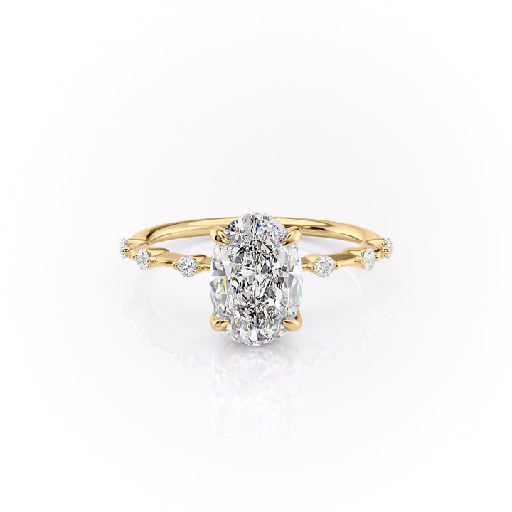 The Penelope Set With A 2 Carat Oval Lab Diamond
