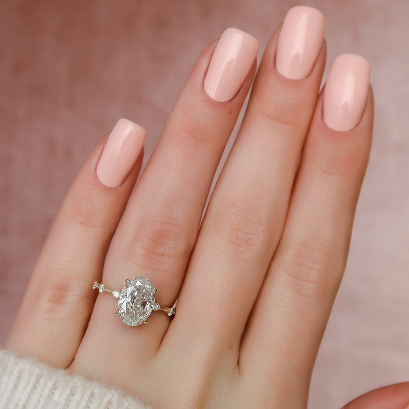 The Penelope Set With A 2 Carat Oval Lab Diamond