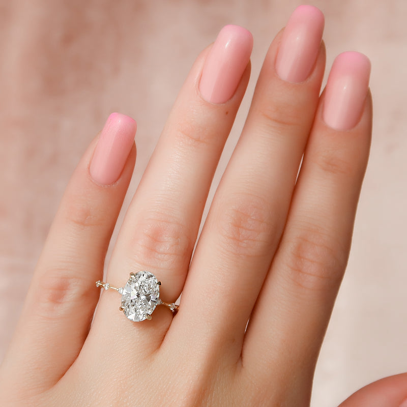 The Penelope Set With A 2 Carat Oval Lab Diamond