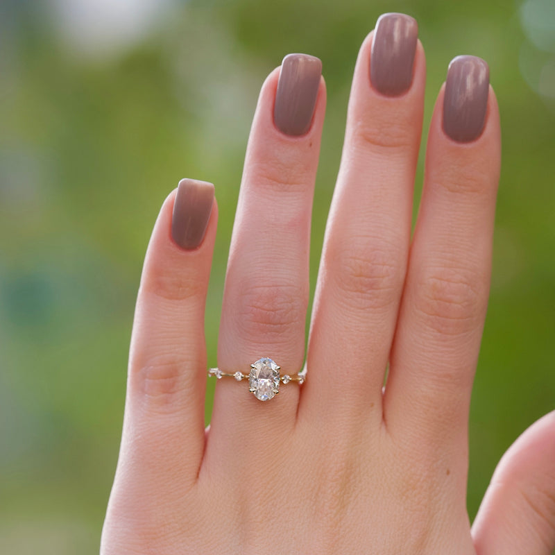 The Penelope Set With A 2 Carat Oval Lab Diamond
