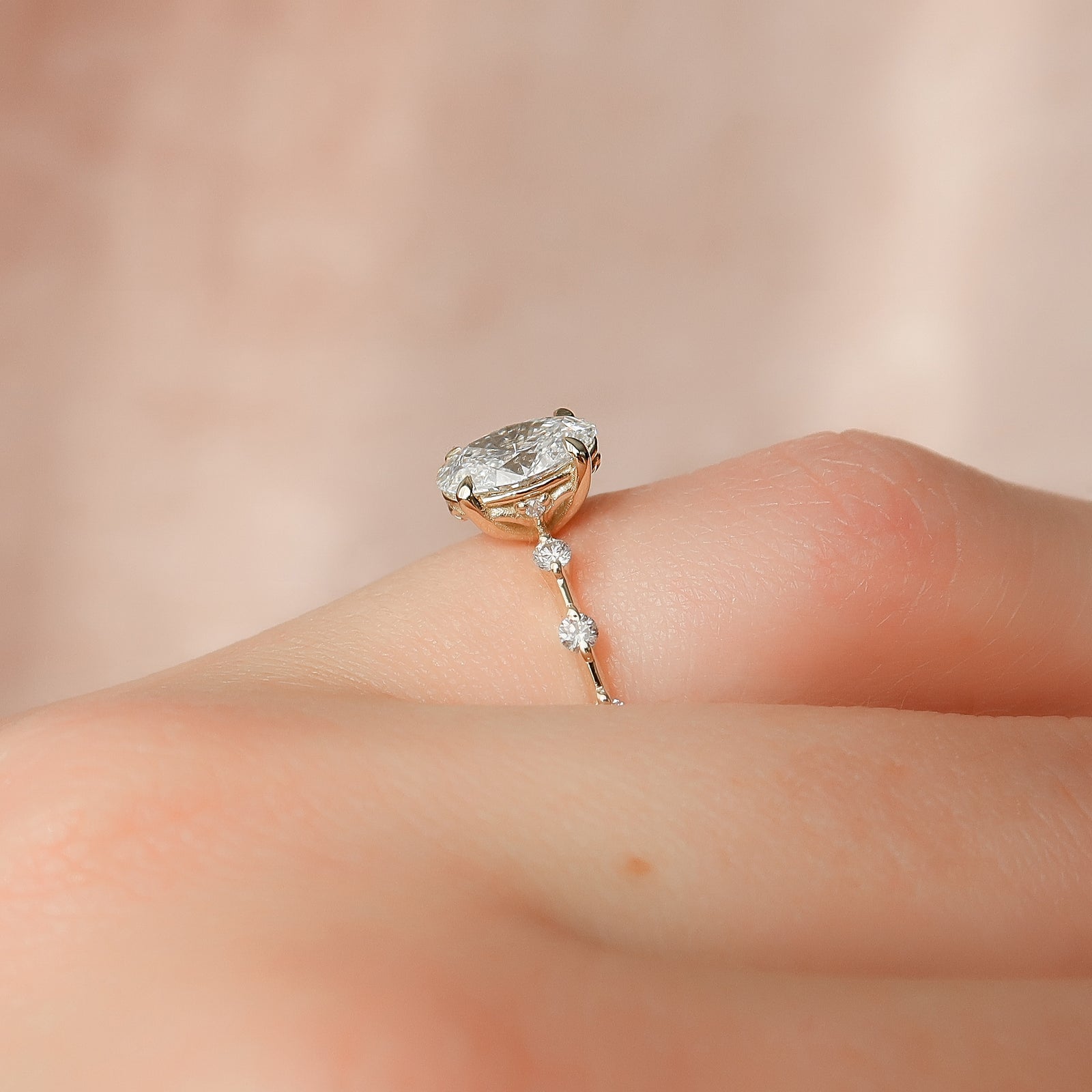 The Penelope Set With A 2 Carat Oval Lab Diamond