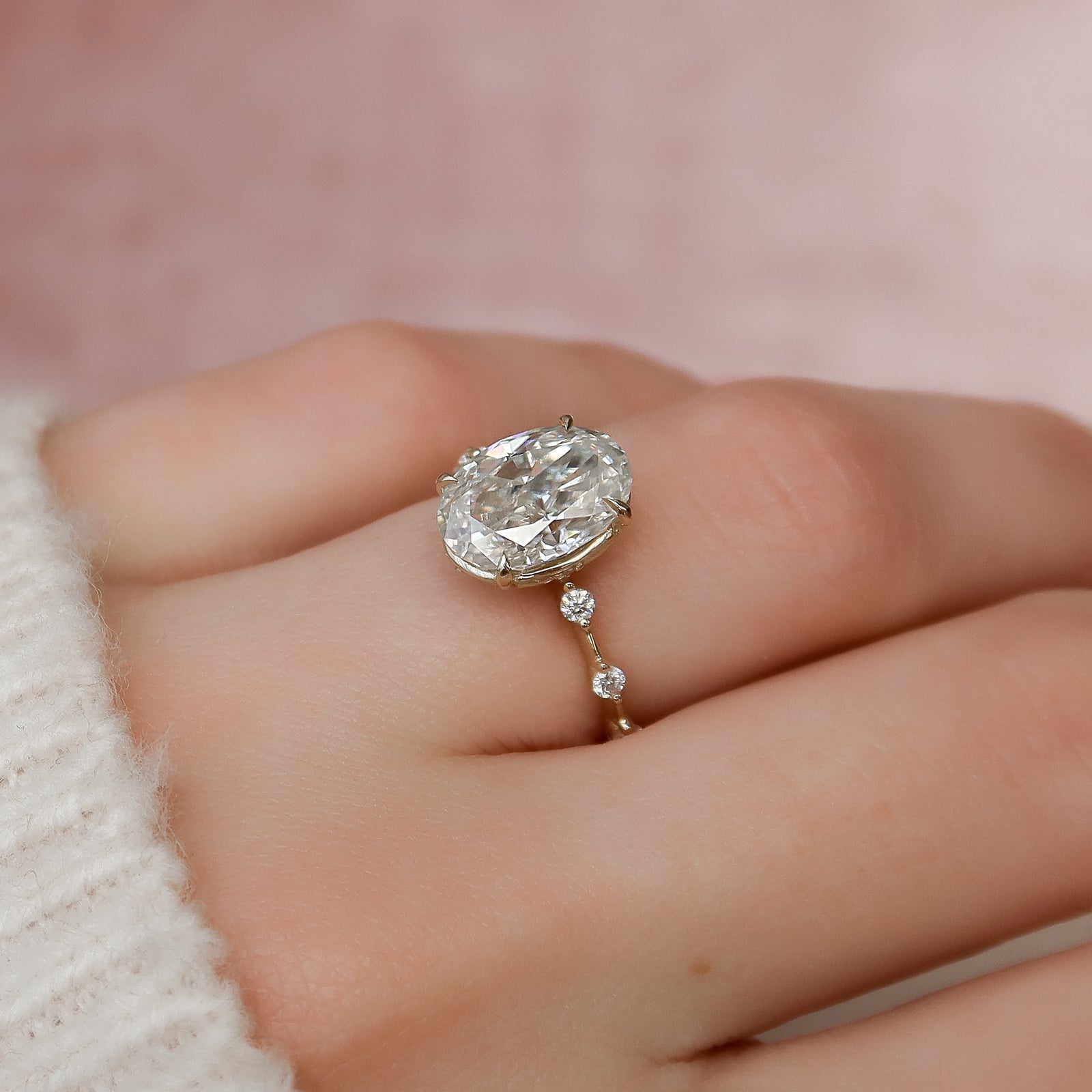The Penelope Set With A 2 Carat Oval Lab Diamond