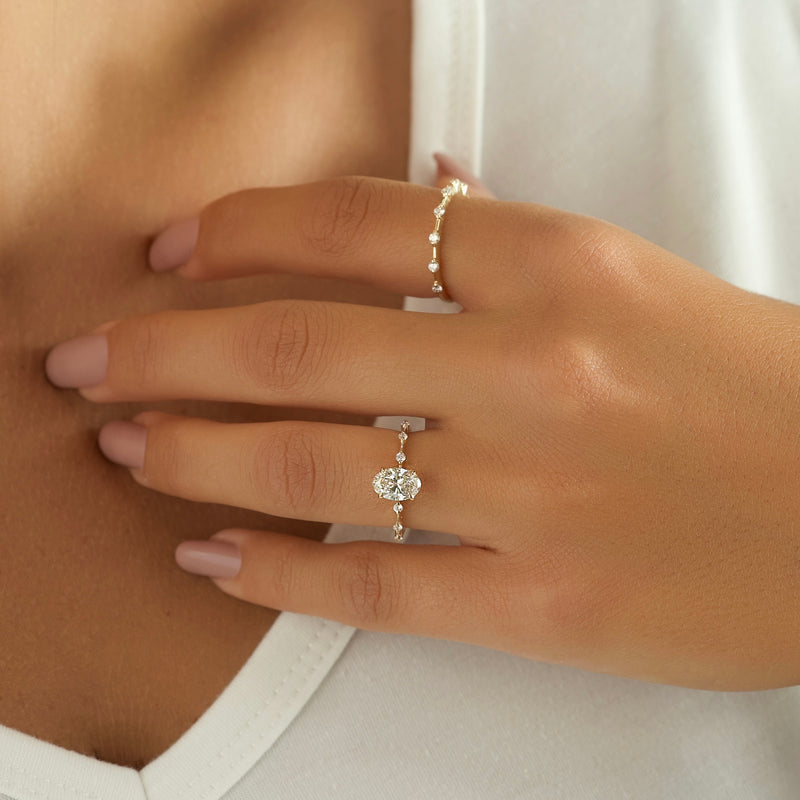 The Penelope Set With A 2 Carat Oval Lab Diamond