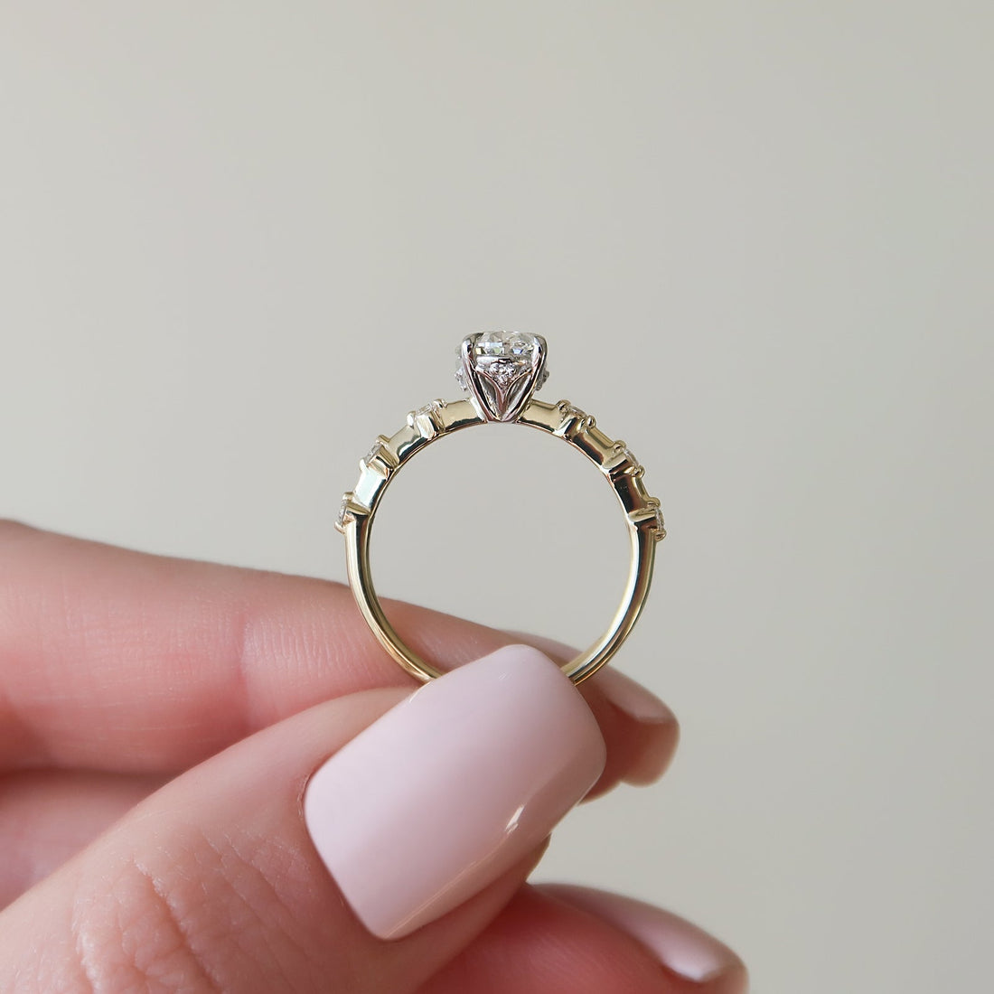 The Penelope Set With A 2 Carat Oval Lab Diamond