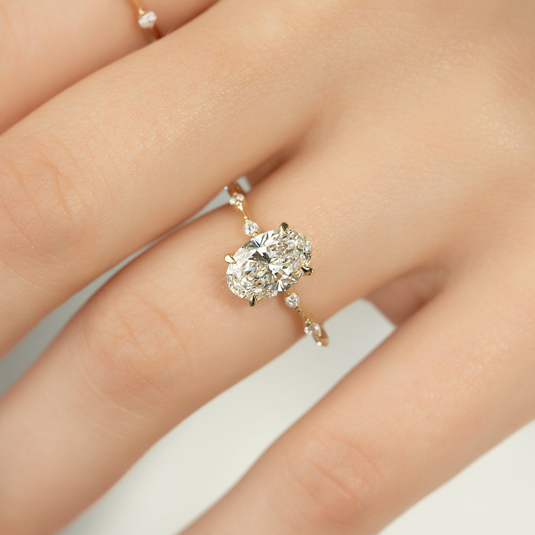 The Penelope Set With A 2 Carat Oval Lab Diamond