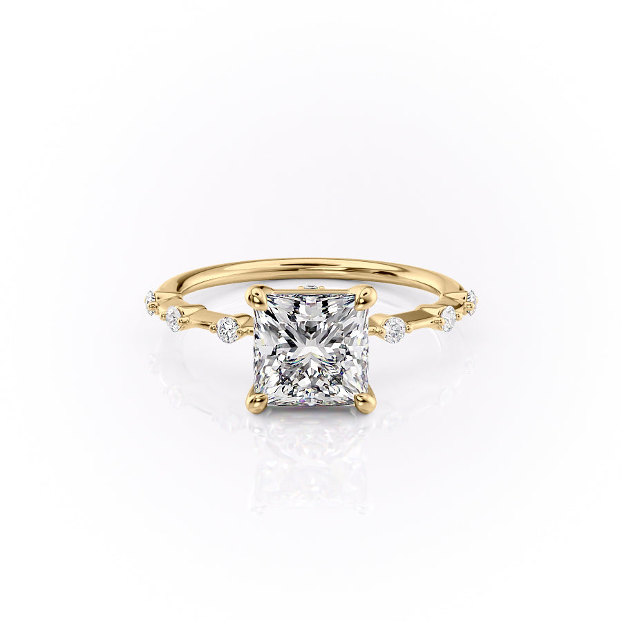 The Penelope Set With A 2 Carat Princess Lab Diamond