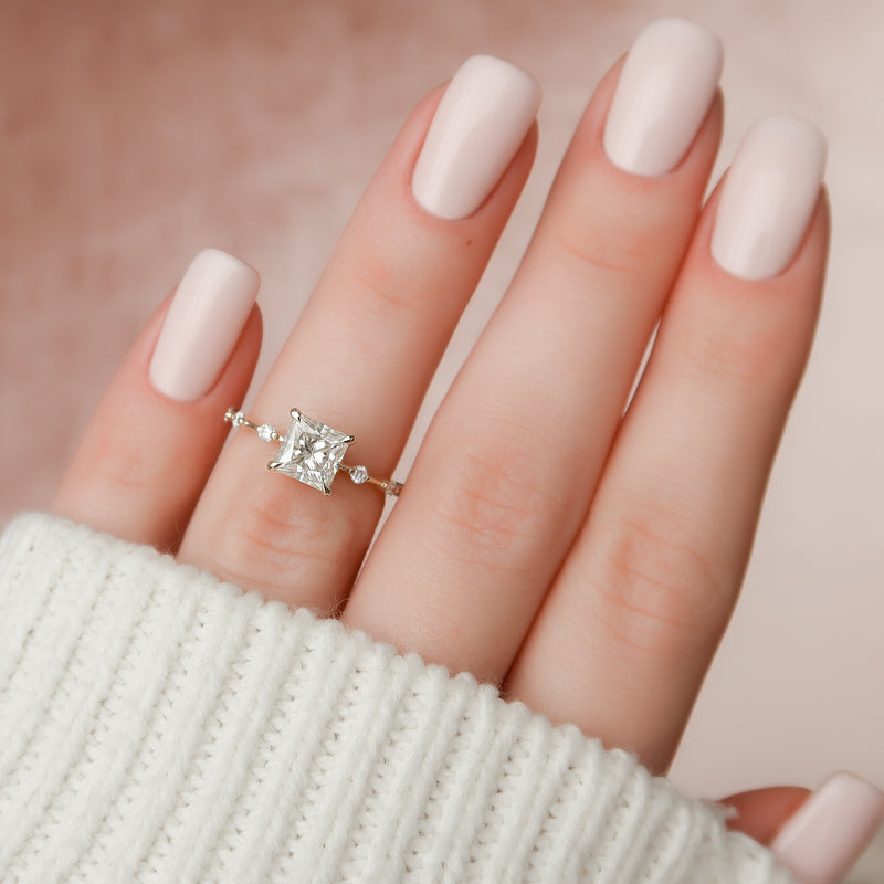 The Penelope Set With A 2 Carat Princess Lab Diamond