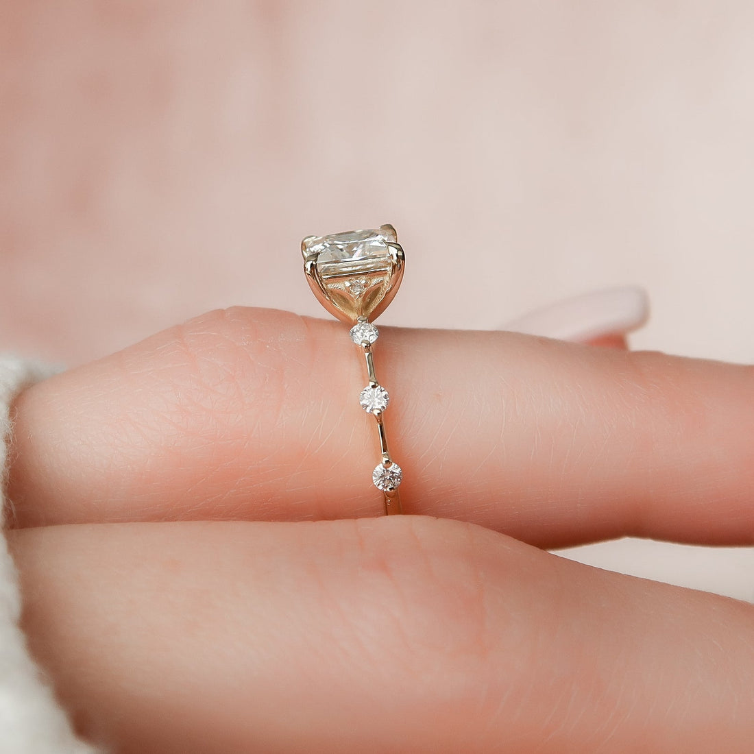 The Penelope Set With A 2 Carat Princess Lab Diamond