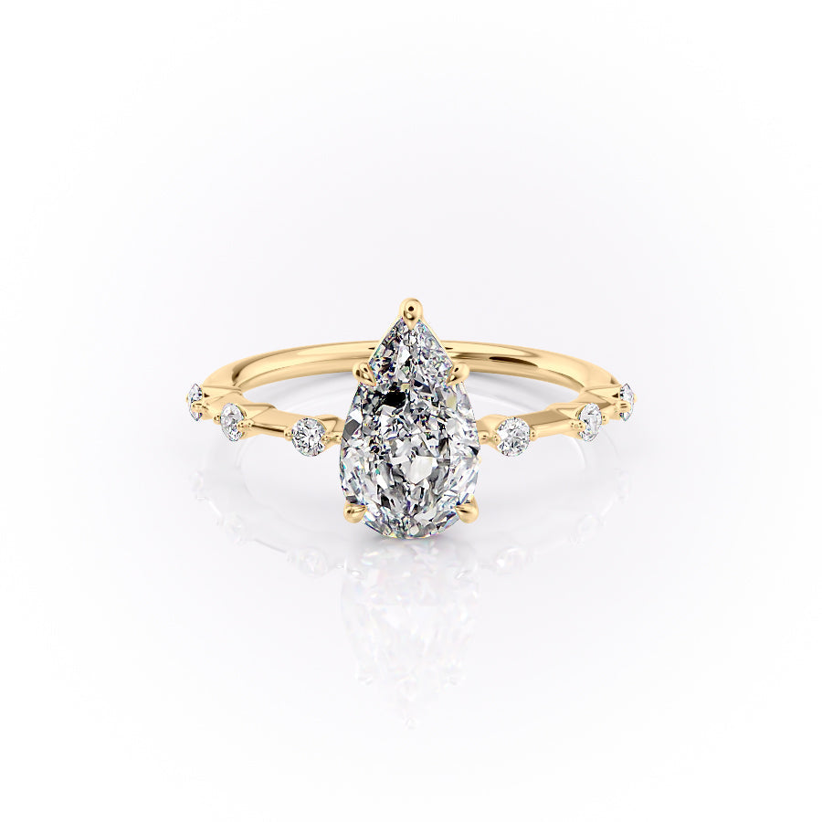 The Penelope Set With A 2 Carat Pear Lab Diamond