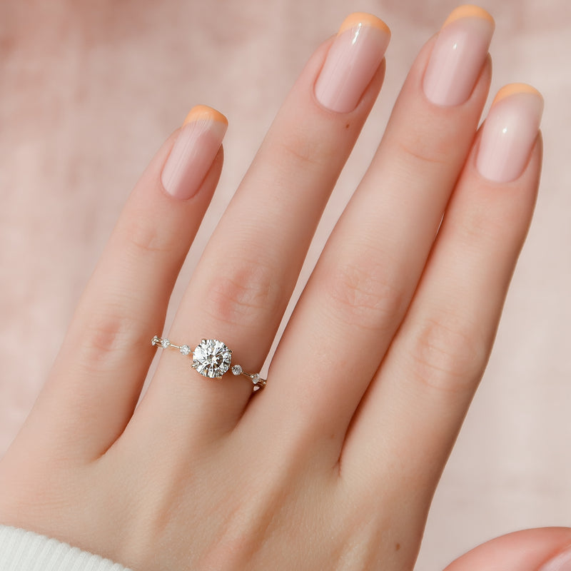 The Penelope Set With A 2 Carat Round Lab Diamond