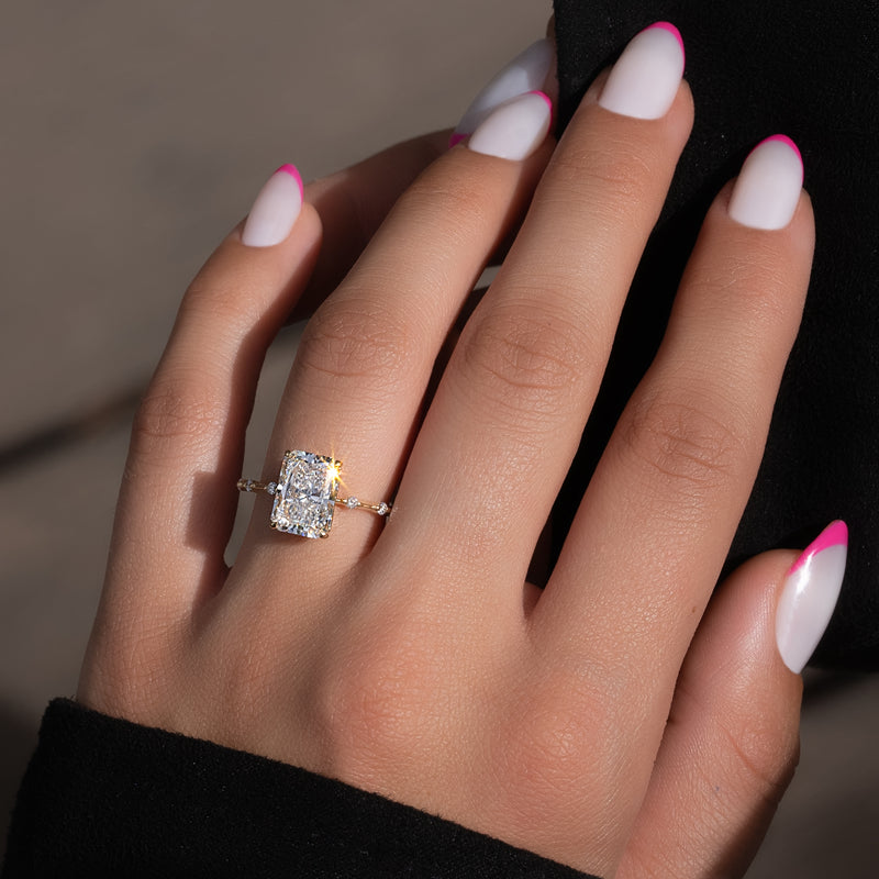 The Penelope Set With A 2 Carat Radiant Lab Diamond