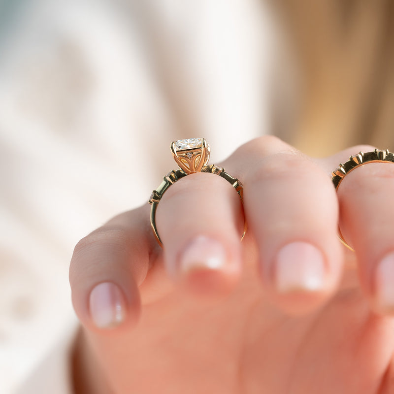 The Penelope Set With A 2 Carat Radiant Lab Diamond