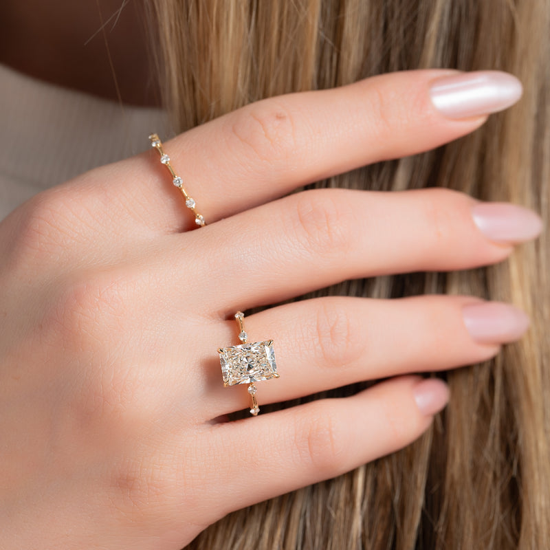 The Penelope Set With A 2 Carat Radiant Lab Diamond