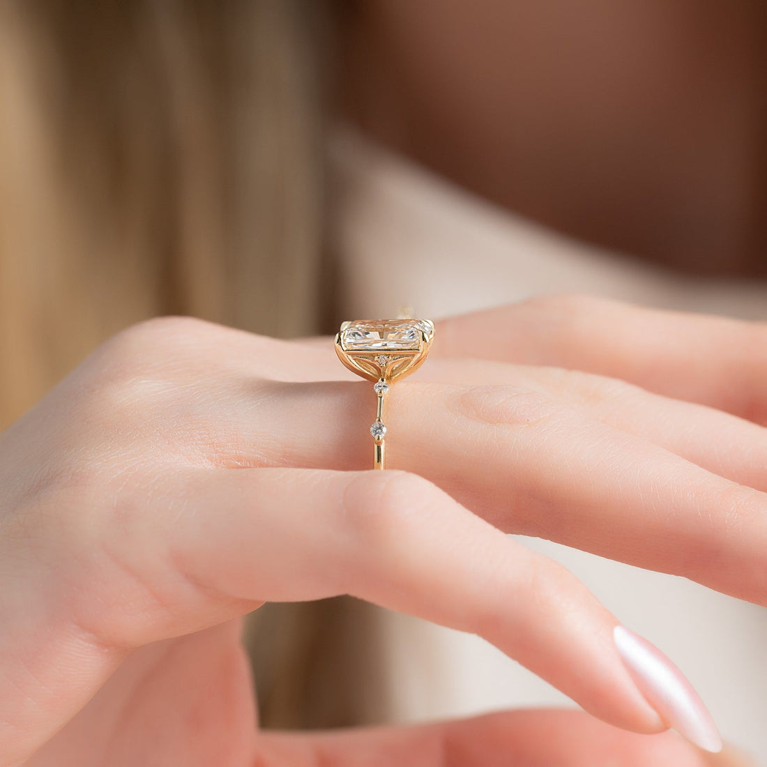 The Penelope Set With A 2 Carat Radiant Lab Diamond