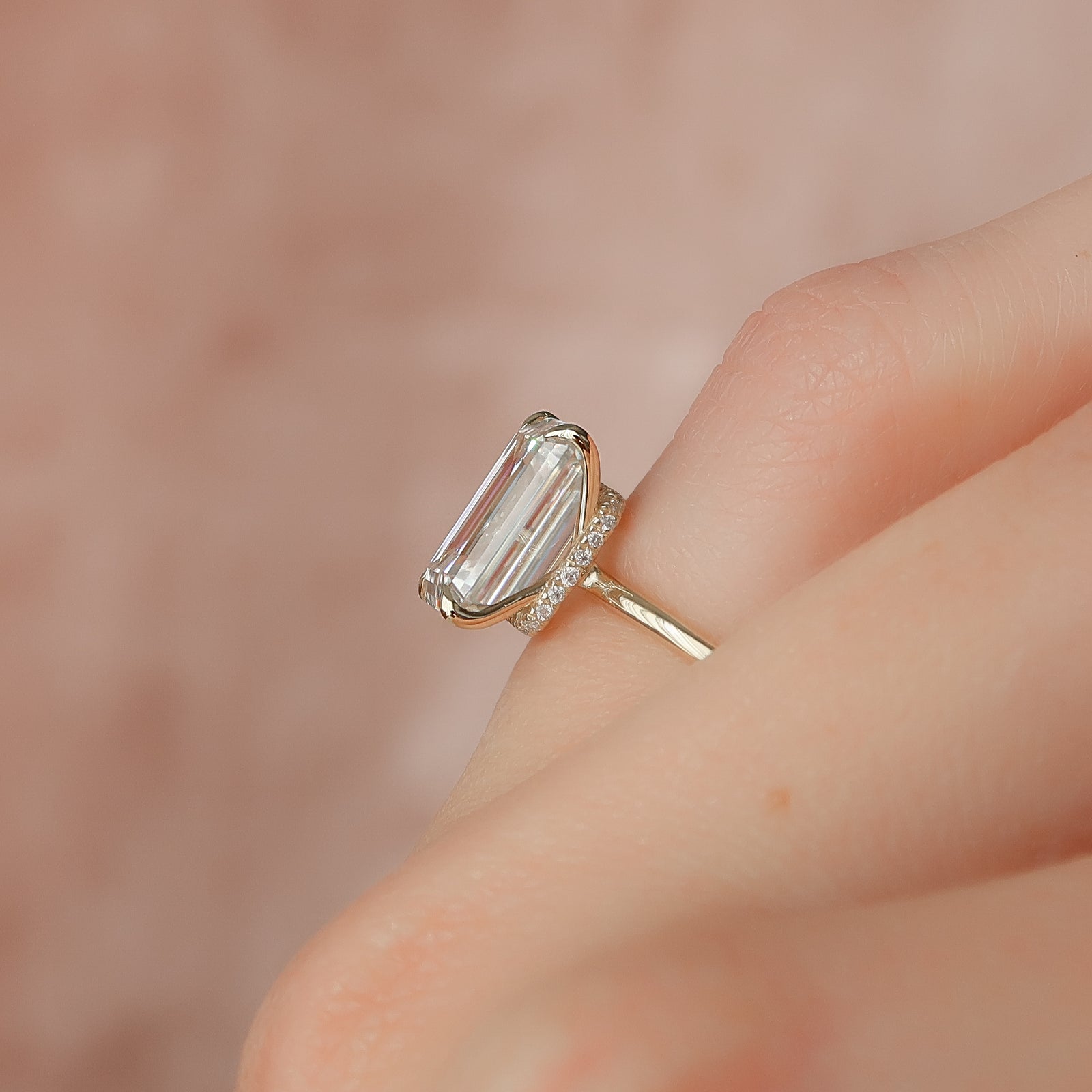 The Nelly Set With A 2 Carat Emerald Lab Diamond