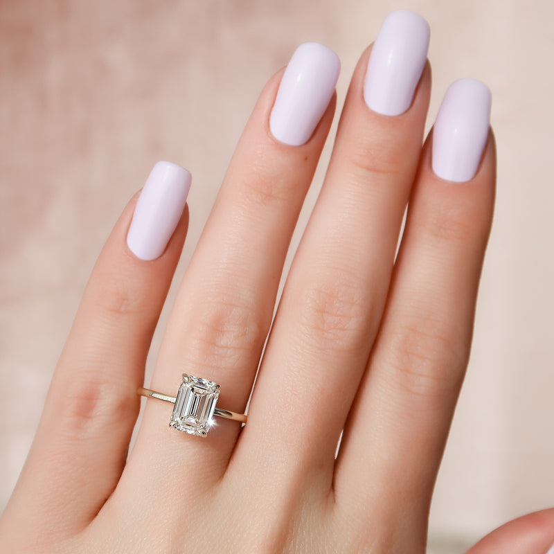 The Nelly Set With A 2 Carat Emerald Lab Diamond
