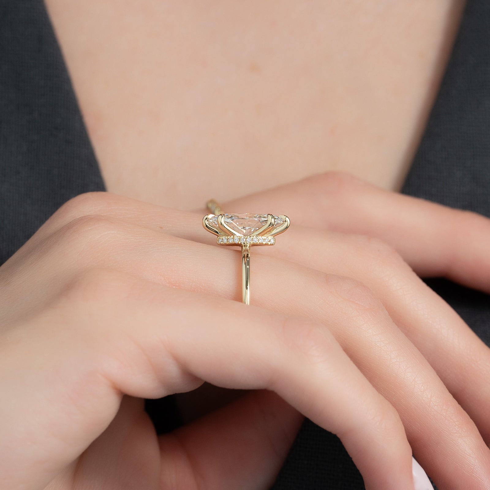 The Nelly Set With A 2 Carat Marquise Lab Diamond