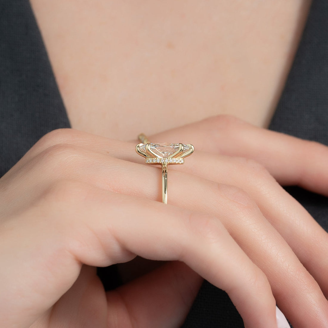 The Nelly Set With A 2 Carat Marquise Lab Diamond
