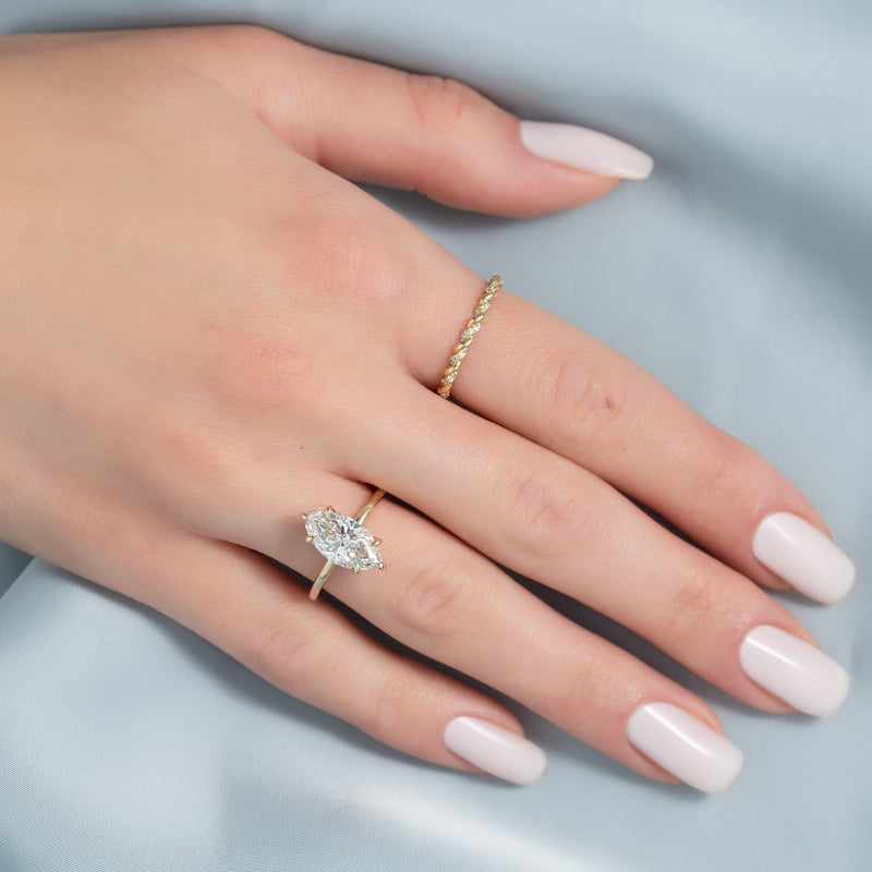 The Nelly Set With A 2 Carat Marquise Lab Diamond