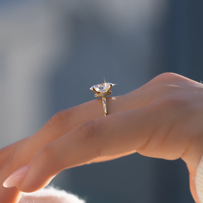 The Nelly Set With A 2 Carat Oval Lab Diamond