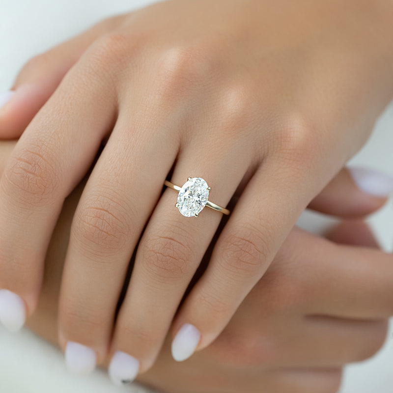 The Nelly Set With A 2 Carat Oval Lab Diamond