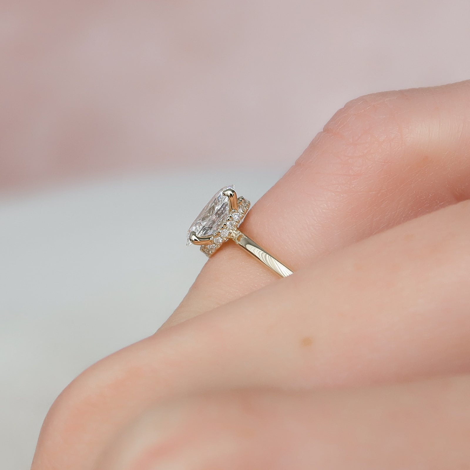 The Nelly Set With A 2 Carat Oval Lab Diamond